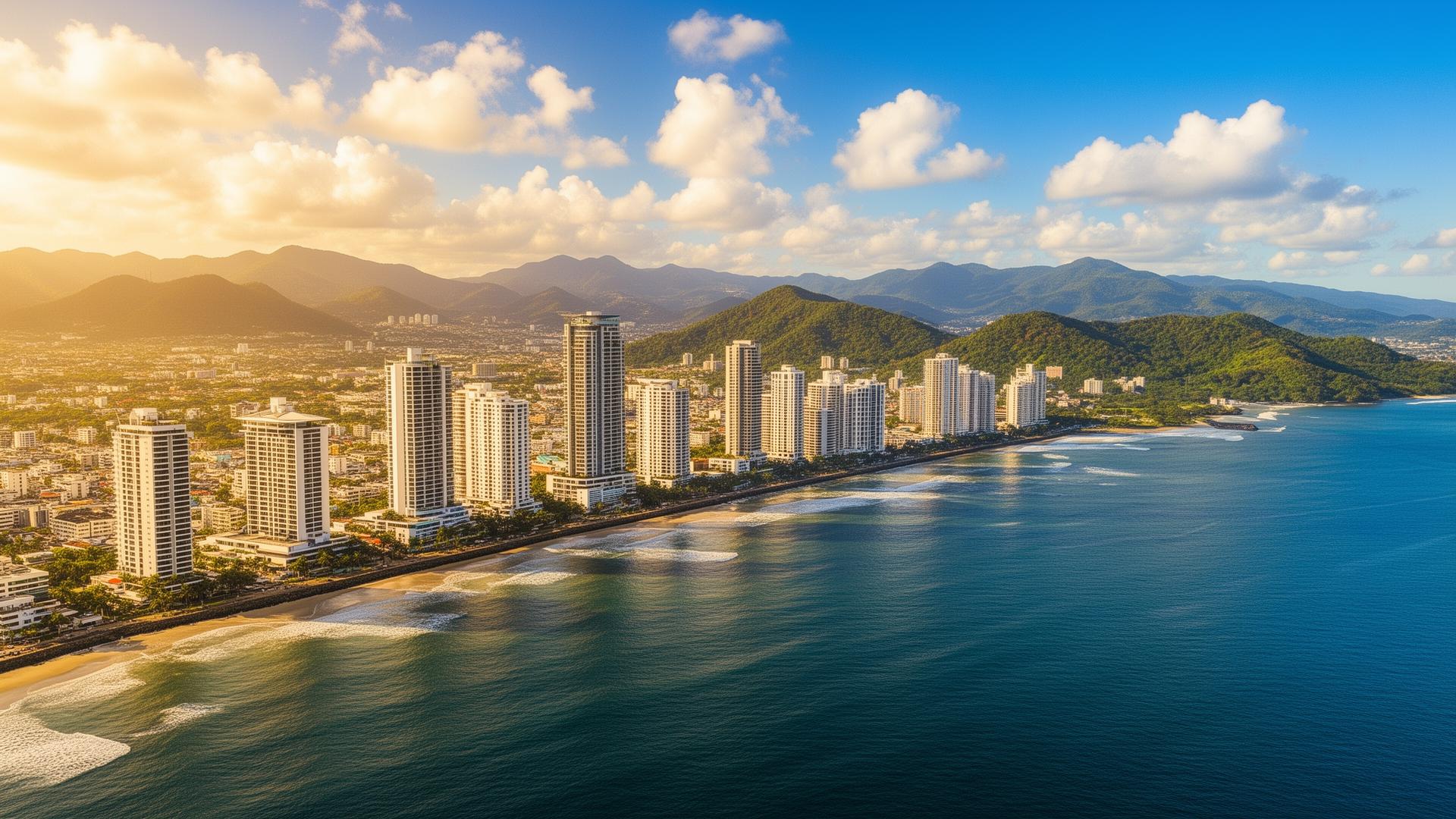Panama City skyline with rental apartment towers managed by Turnkey Panamá